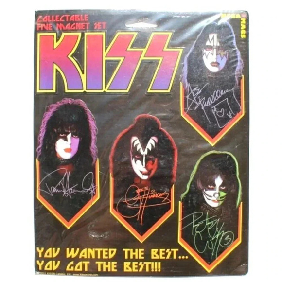 KISS Collectible 5 Magnet Set 2001 Mega Mags Collectable Simmons Ace Paul Peter - Picture 1 of 2